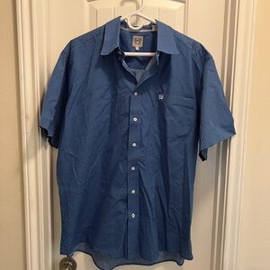 Cinch Men's Blue Geometric Button Down Shirt